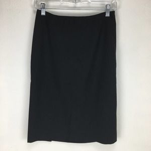 Theory 6 Black Wool Pencil Skirt Golda Double Slit